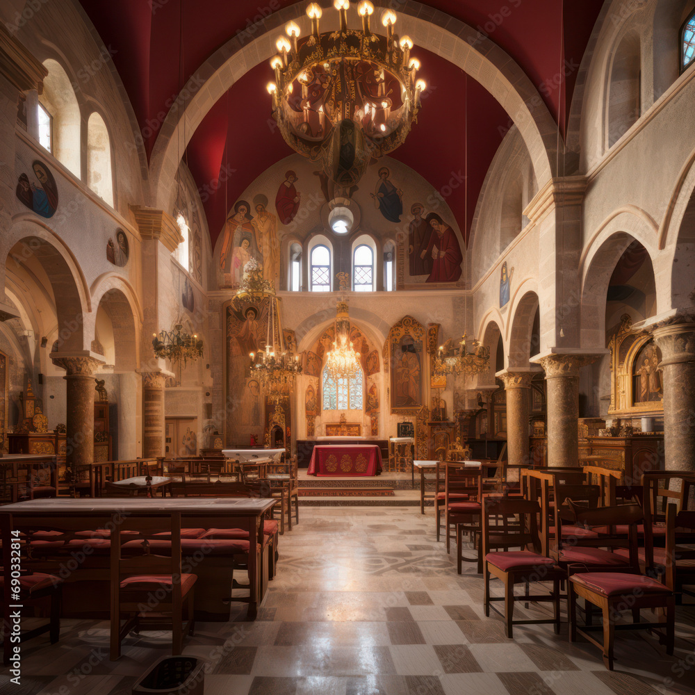interior of St Nicholas church iin turkey.