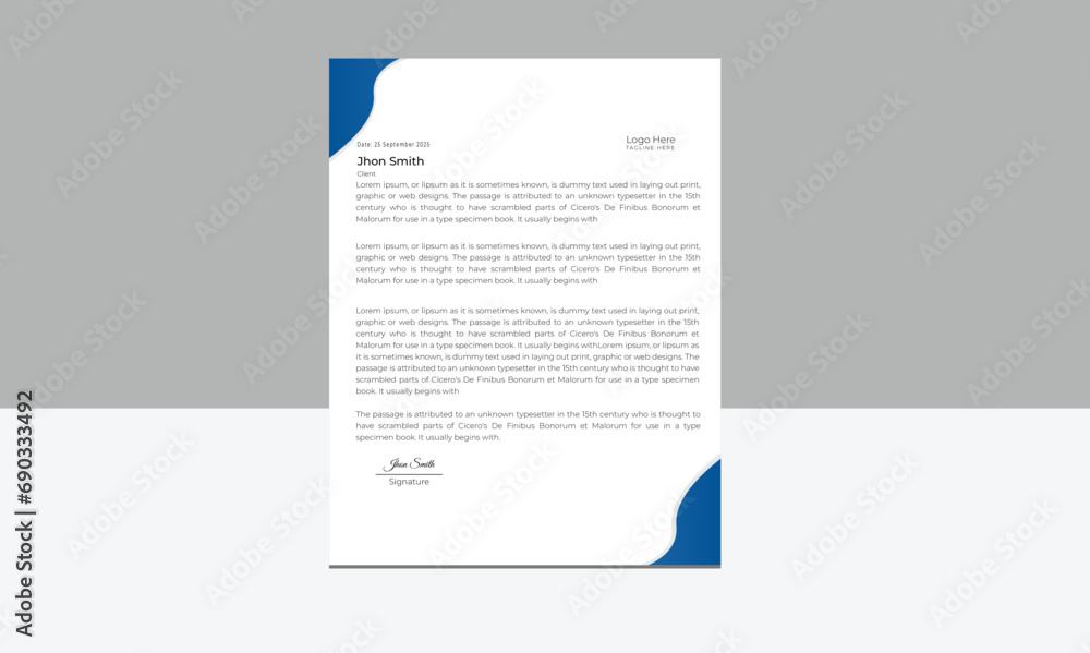 Minimal letter head design. Minimal letter head design.