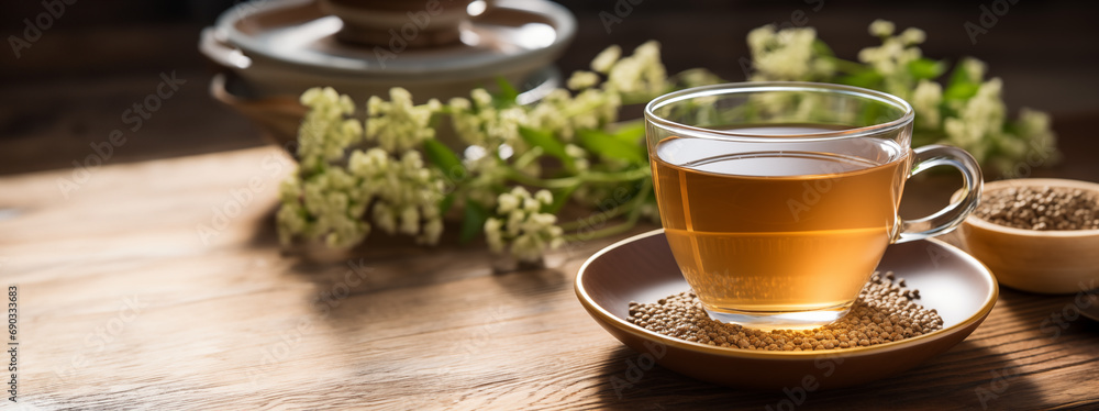 buckwheat tea background. banner buckwheat tea background. banner