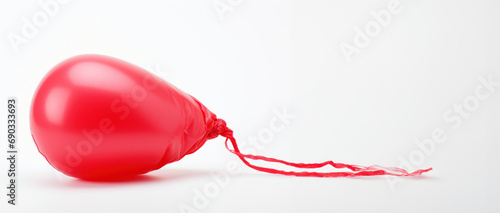 Deflated red balloon with room for text created with Generative AI technology