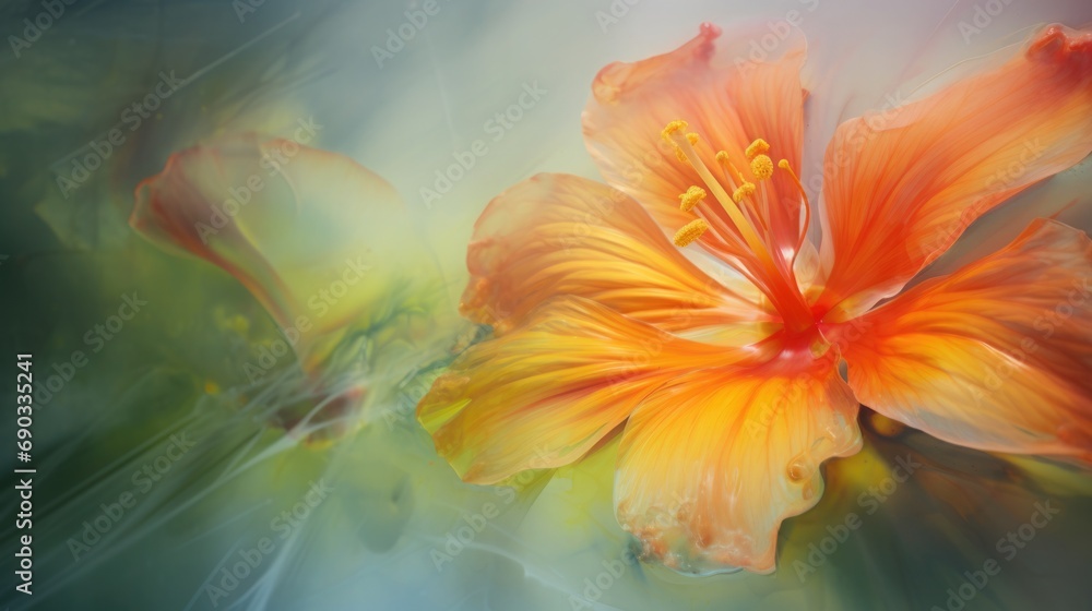 Fototapeta premium flying exclusive flowers against the background of the summer sky, bottom view.