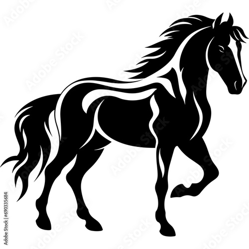 abstract horse silhouette logo tattoo