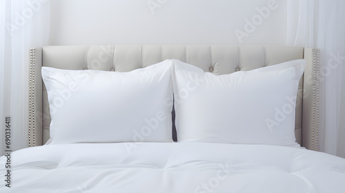 bed with white pillows