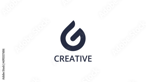 Initial Letter G Logo.  Circle Shape Origami Style Usable for Business and Branding Logos. Flat Vector Logo