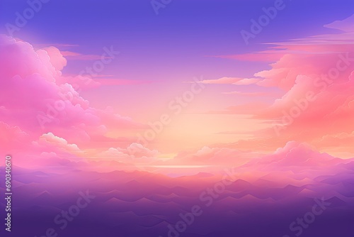 Vibrant sunset with rich purple and pink clouds  a radiant glow of the sun setting below  giving a feeling of peace and the end of a beautiful day.  