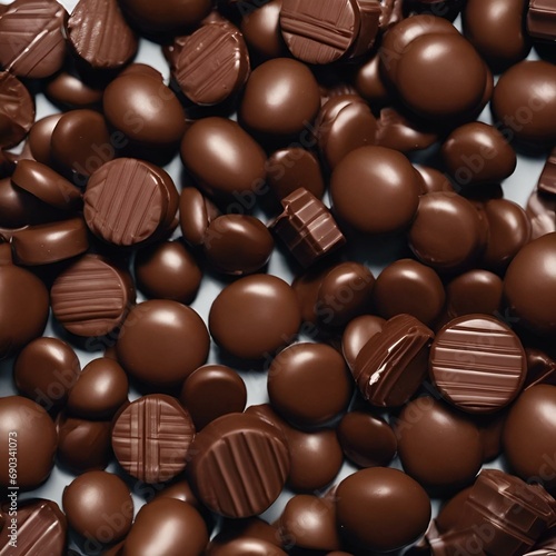 AI generated illustration of a heap of round, delectable chocolate confections