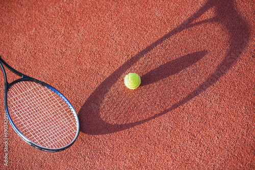 Tennis ball on court © georgerudy
