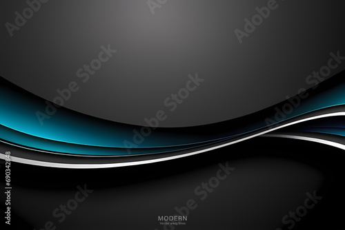 Abstract Black Background. colorful wavy design wallpaper. creative graphic 2 d illustration. trendy fluid cover with dynamic shapes flow.
