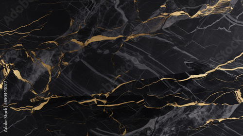 Exquisite black Italian marble texture background adorned with gold patterns, showcasing luxury in dark grey hues.