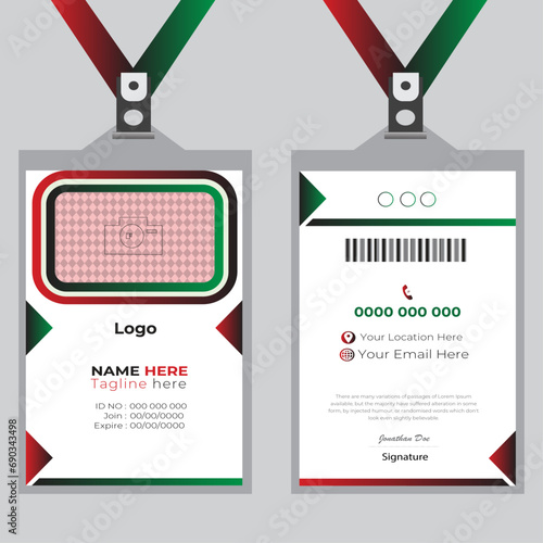 Free vector office id card template and corporate id card design