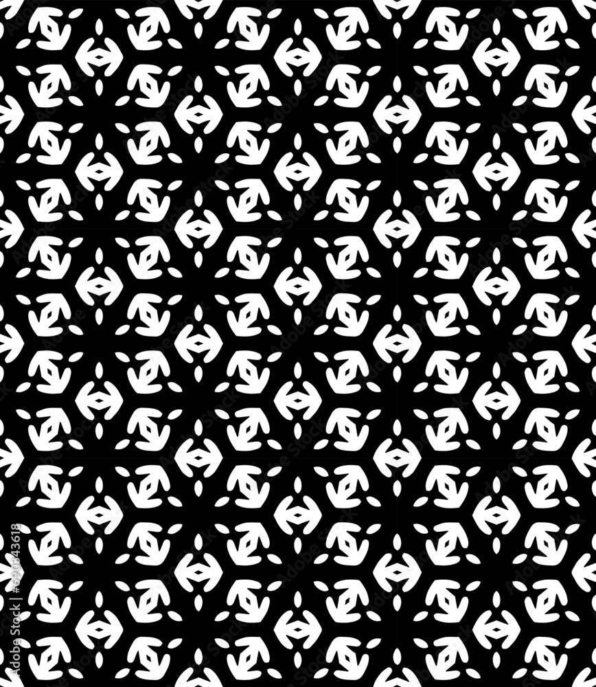 Black and white seamless abstract pattern. Background and backdrop. Grayscale ornamental design. Mosaic ornaments. Vector graphic illustration. EPS10. Black and white seamless abstract pattern. Background and backdrop. Grayscale ornamental design. Mosaic ornaments. Vector graphic illustration. EPS10.