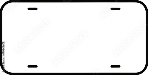 Blank white license plate frame mockup