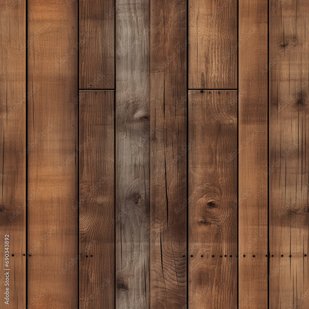 Naklejka premium Texture, source house plank wall created with Generative Ai