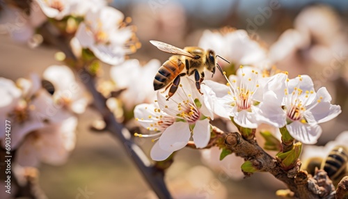 A Bee on a Blossoming Tree Branch © Anna