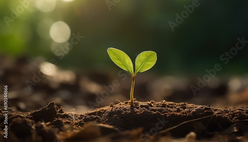 A Small Green Plant Sprouting