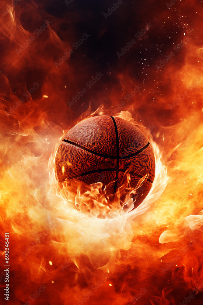 Fototapeta premium basketball on fire
