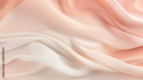 Elegant Silk and Satin Texture: Light Pale Peach and Pink Background - Delicate Fabric Material for Modern Fashion and Graceful Artistic Designs, Soft and Luxury Aesthetic.