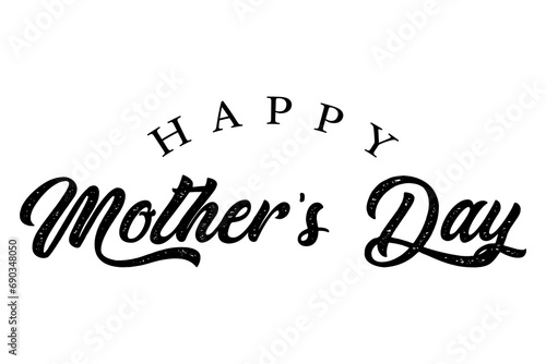 Happy Mother's Day hand drawn lettering vector illustration.