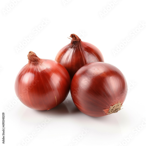 Wallpaper Mural Three shallot, sharp, red, isolated on white background created with Generative Ai Torontodigital.ca