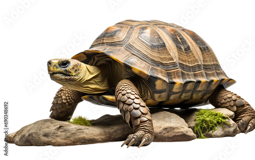 Galapagos Tortoise in the Galapagos Islands isolated on a transparent background.