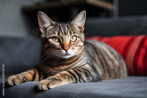 cat on the couch.  © D
