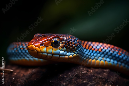 close up of a snake. 