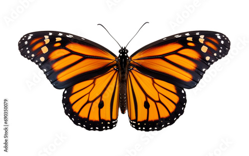 Monarch Butterfly Insect isolated on a transparent background.