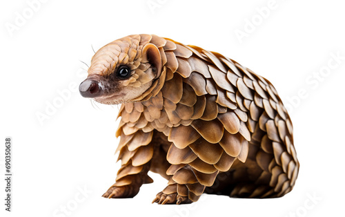 Pangolin isolated on a transparent background.