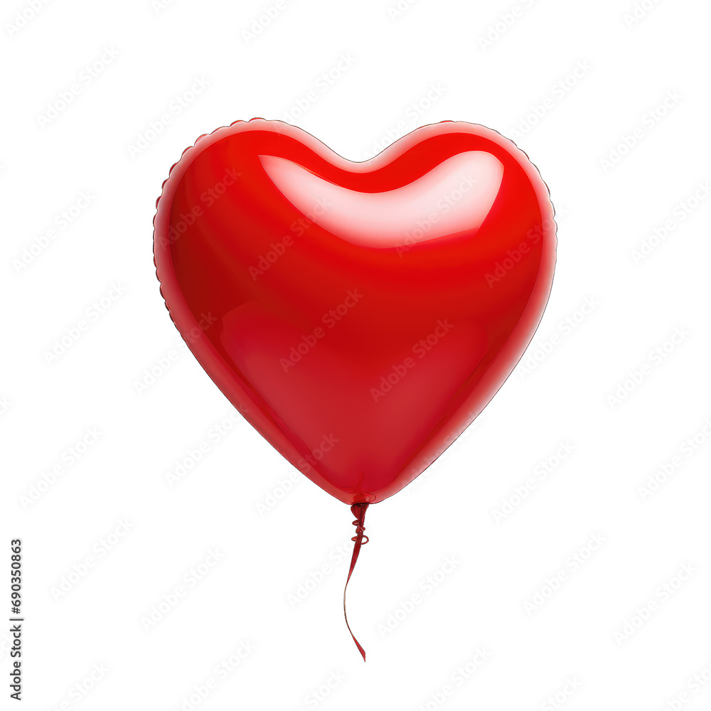 Red heart shaped balloon isolated on transparent or white background, png Red heart shaped balloon isolated on transparent or white background, png