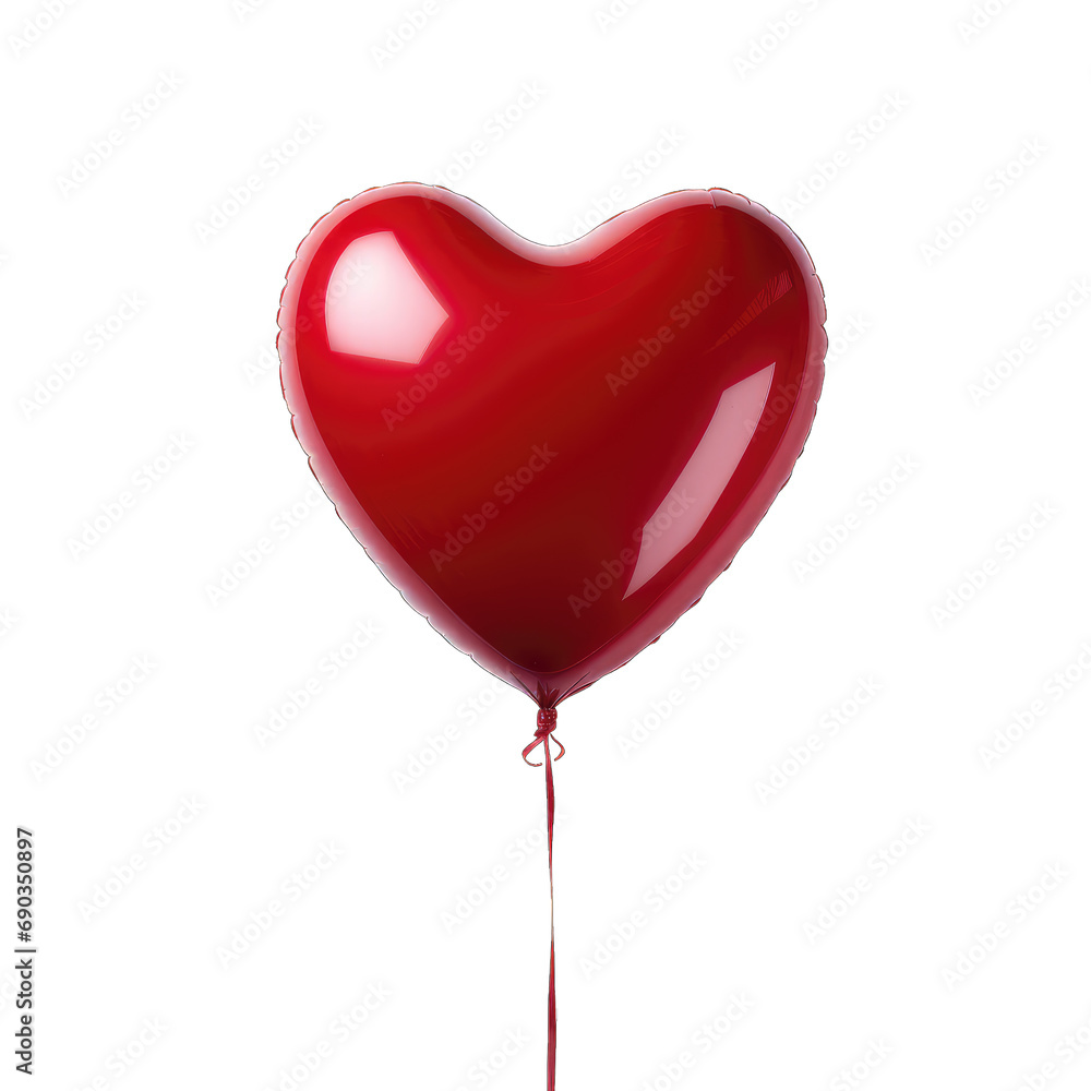 Red heart shaped balloon isolated on transparent or white background, png Red heart shaped balloon isolated on transparent or white background, png