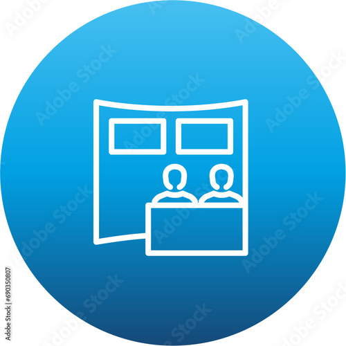 Exhibition stand vector icon (blue gradient)