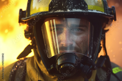 Portrait of professional fireman