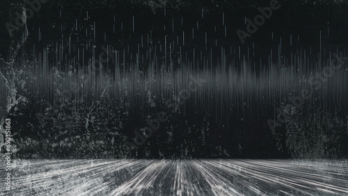 Interference and noise on the screen. TV glitches, wide panoramic view