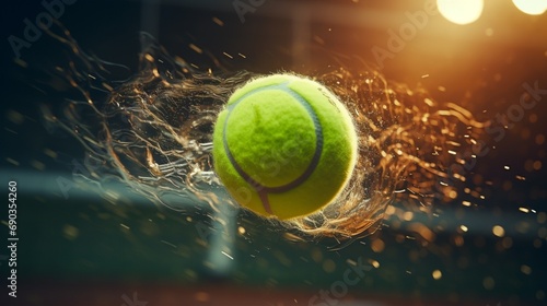 tennis ball on the court © GraphicXpert11