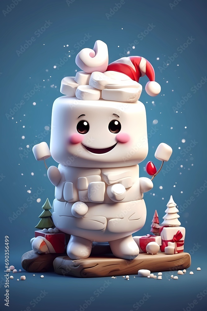 snowman with gift