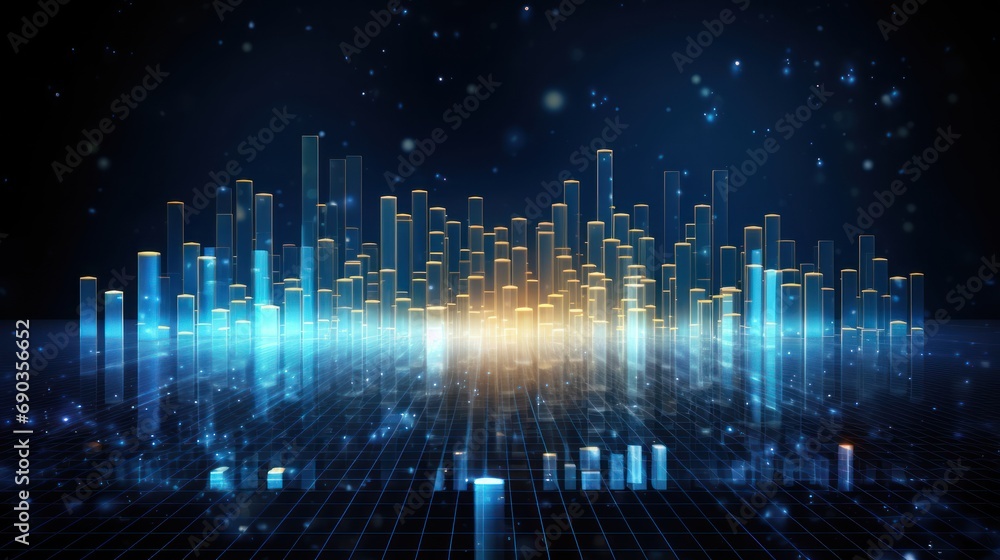 Fototapeta premium Big Data Integration in Abstract Beautiful Digital World