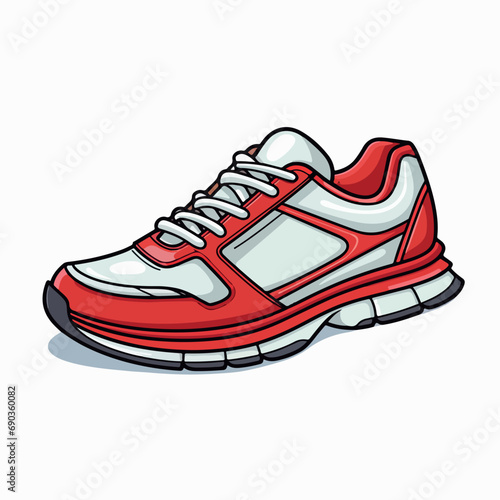 athletic sneakers flat vector illustration. athletic sneakers hand drawing isolated vector illustration