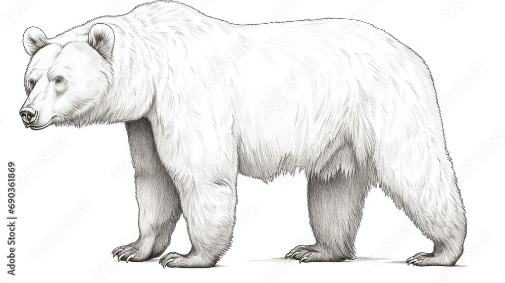 A drawing of a polar bear on a white background A drawing of a polar bear on a white background