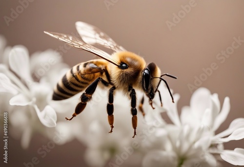 Honey bee walking isolated on transparent background cutout © ArtisticLens