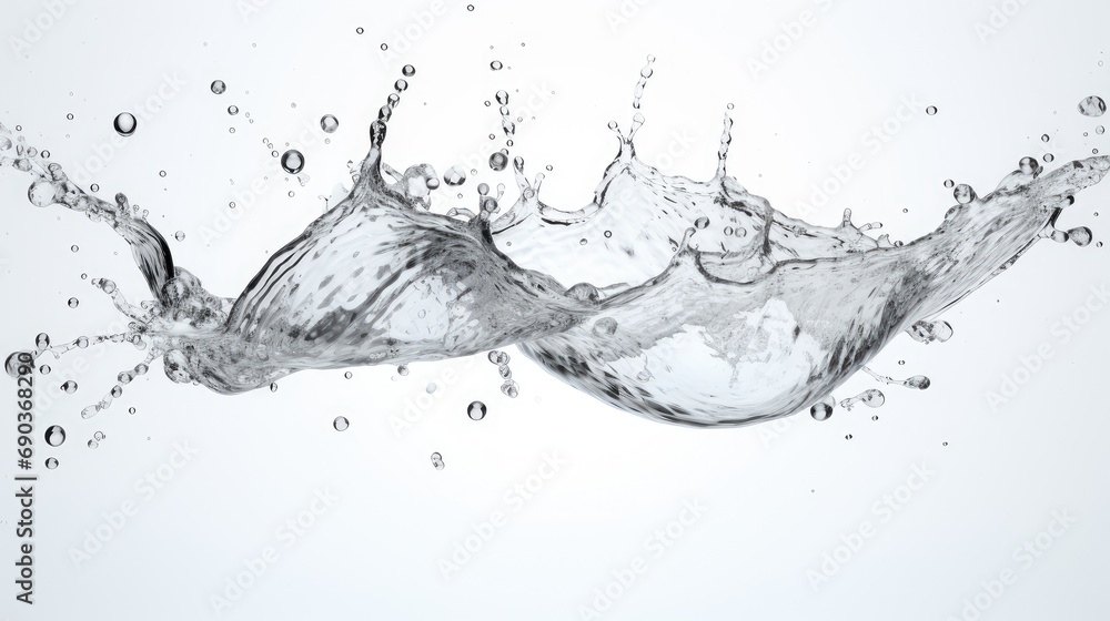a water splash isolated on a white background, embodying the essence of a clear, fresh, and healthy drink concept. a water splash isolated on a white background, embodying the essence of a clear, fresh, and healthy drink concept.