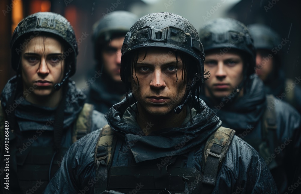 Fototapeta premium Group of soldiers 