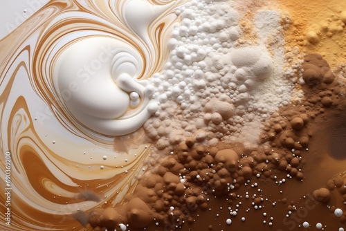 Background of cappuccino, close up.