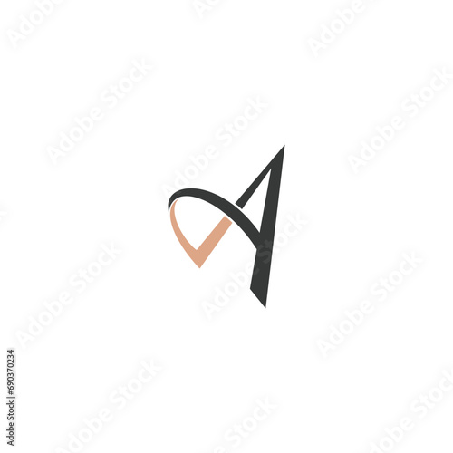 AY, YA, Abstract initial monogram letter alphabet logo design