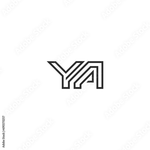 AY, YA, Abstract initial monogram letter alphabet logo design