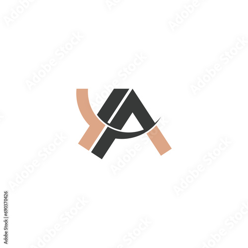 Alphabet Initials logo YA, AY, Y and A