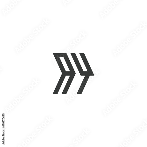 Alphabet letters Initials Monogram logo AY, YA, Y and A
