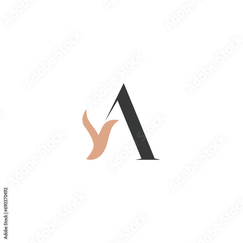Alphabet Initials logo YA, AY, Y and A