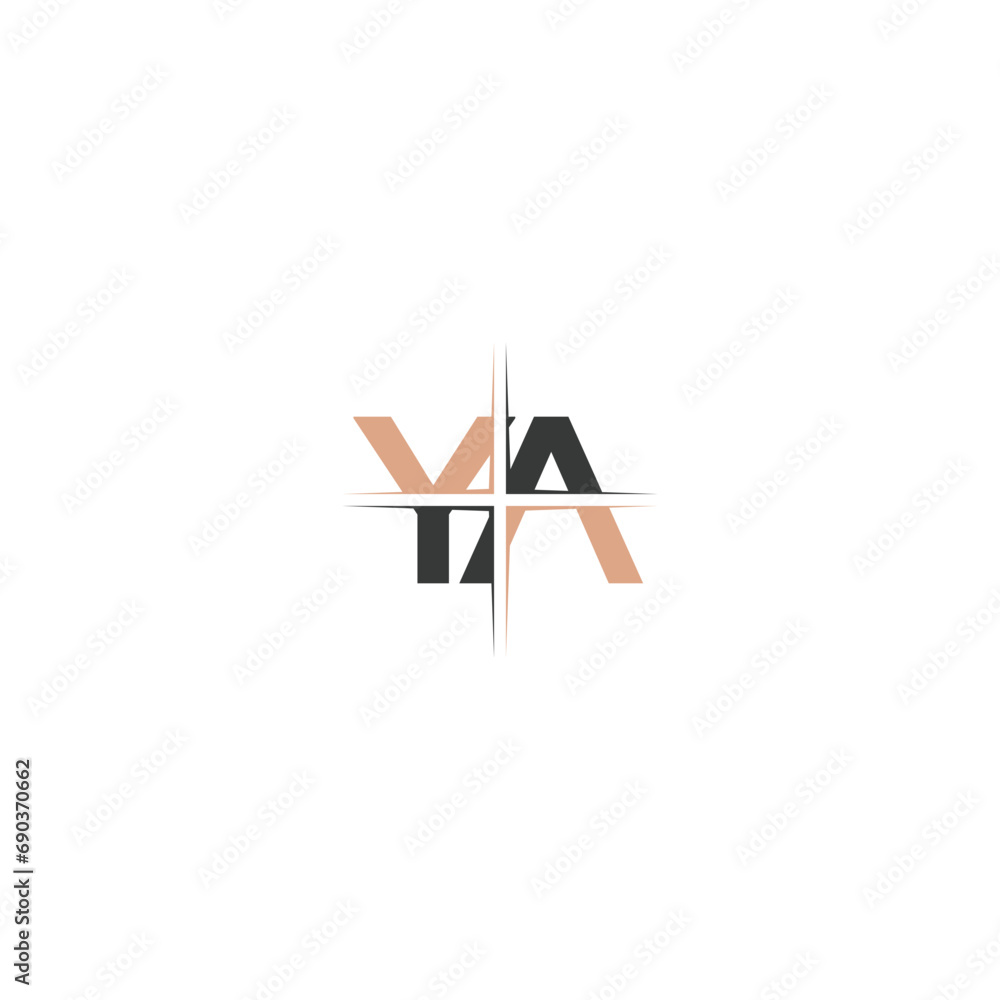 Alphabet Initials logo YA, AY, Y and A Alphabet Initials logo YA, AY, Y and A