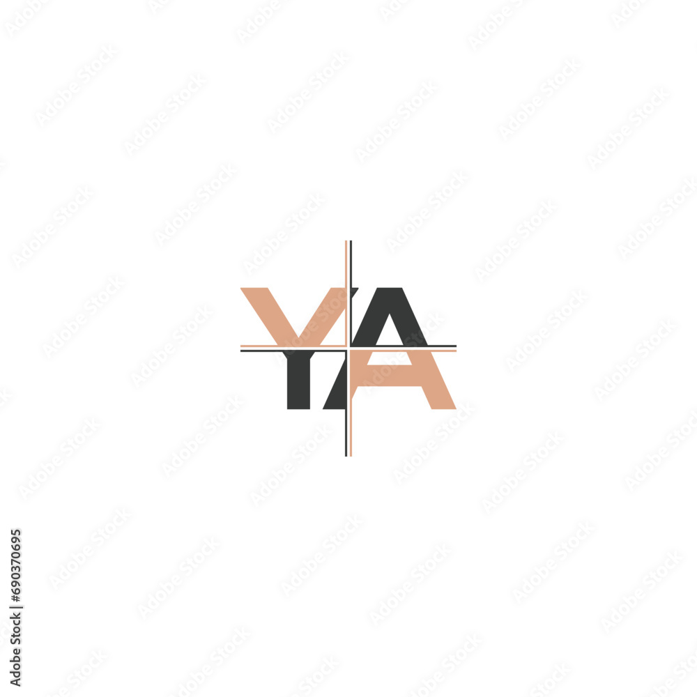 Alphabet Initials logo YA, AY, Y and A Alphabet Initials logo YA, AY, Y and A