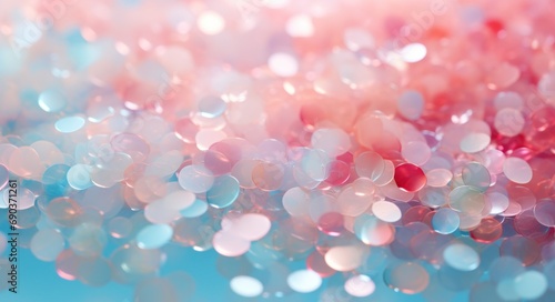 colorful and light pink and blue confetti